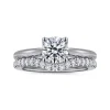 New Gabriel & Co. Nola - 14K White Gold Round Lotus Diamond Engagement Ring