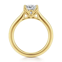 Hot Gabriel & Co. Nola - 14K Yellow Gold Cushion Cut Lotus Diamond Engagement Ring