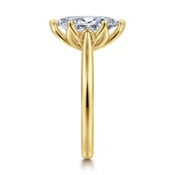 Hot Gabriel & Co. Nola - 14K Yellow Gold Marquise Shape Lotus Diamond Engagement Ring
