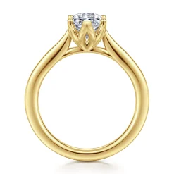 Hot Gabriel & Co. Nola - 14K Yellow Gold Marquise Shape Lotus Diamond Engagement Ring
