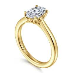 Gabriel & Co. Nola - 14K Yellow Gold Oval Lotus Diamond Engagement Ring