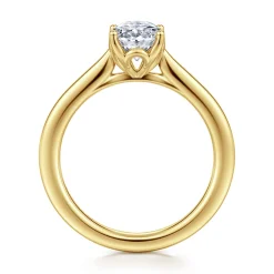 Gabriel & Co. Nola - 14K Yellow Gold Oval Lotus Diamond Engagement Ring