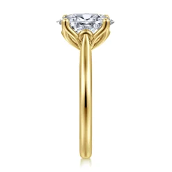 Outlet Gabriel & Co. Nola - 14K Yellow Gold Oval Lotus Diamond Engagement Ring
