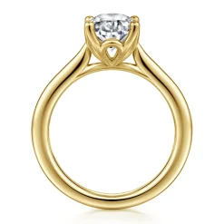 Outlet Gabriel & Co. Nola - 14K Yellow Gold Oval Lotus Diamond Engagement Ring