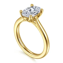 Outlet Gabriel & Co. Nola - 14K Yellow Gold Oval Lotus Diamond Engagement Ring