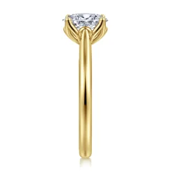 Best Gabriel & Co. Nola - 14K Yellow Gold Oval Lotus Diamond Engagement Ring