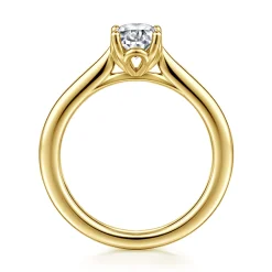 Best Gabriel & Co. Nola - 14K Yellow Gold Oval Lotus Diamond Engagement Ring