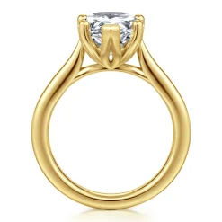 New Gabriel & Co. Nola - 14K Yellow Gold Pear Shape Lotus Diamond Engagement Ring