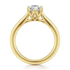 New Gabriel & Co. Nola - 14K Yellow Gold Pear Shape Lotus Diamond Engagement Ring