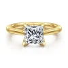 Discount Gabriel & Co. Nola - 14K Yellow Gold Princess Cut Lotus Diamond Engagement Ring