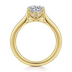Sale Gabriel & Co. Nola - 14K Yellow Gold Round Lotus Diamond Engagement Ring