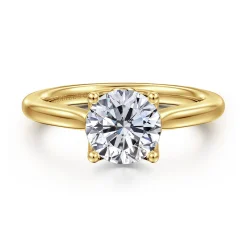 Sale Gabriel & Co. Nola - 14K Yellow Gold Round Lotus Diamond Engagement Ring