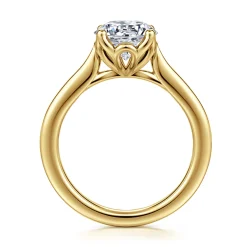 New Gabriel & Co. Nola - 14K Yellow Gold Round Lotus Diamond Engagement Ring