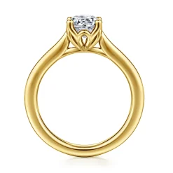 Hot Gabriel & Co. Nola - 14K Yellow Gold Round Lotus Diamond Engagement Ring