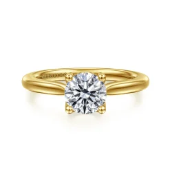 Hot Gabriel & Co. Nola - 14K Yellow Gold Round Lotus Diamond Engagement Ring
