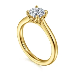 Hot Gabriel & Co. Nola - 14K Yellow Gold Round Lotus Diamond Engagement Ring