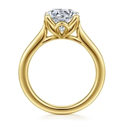 Best Gabriel & Co. Nola - 14K Yellow Gold Round Lotus Diamond Engagement Ring