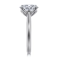New Gabriel & Co. Nola - Platinum Oval Lotus Diamond Solitaire Engagement Ring
