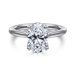 New Gabriel & Co. Nola - Platinum Oval Lotus Diamond Solitaire Engagement Ring