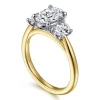 Online Gabriel & Co. November - 14K White and Yellow Gold Oval Three Stone Diamond Engagement Ring