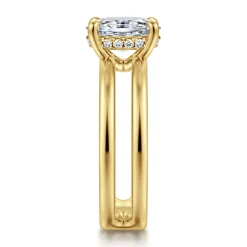 Clearance Gabriel & Co. Oksana - 14K Yellow Gold Split Shank Oval Diamond Engagement Ring