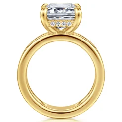 Sale Gabriel & Co. Oksana - 14K Yellow Gold Split Shank Emerald Cut Diamond Engagement Ring