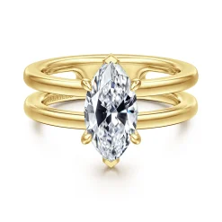 Outlet Gabriel & Co. Oksana - 14K Yellow Gold Split Shank Marquise Shape Diamond Engagement Ring