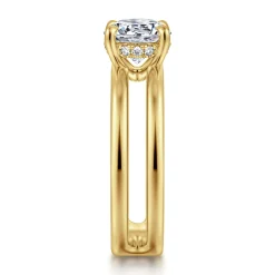 Gabriel & Co. Oksana - 14K Yellow Gold Split Shank Round Diamond Engagement Ring