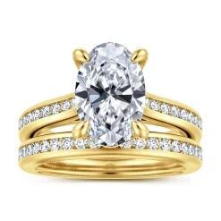 Online Gabriel & Co. Olya - 14K Yellow Gold Oval Channel Set Cathedral Diamond Engagement Ring