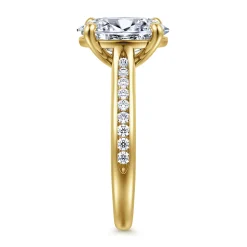 Online Gabriel & Co. Olya - 14K Yellow Gold Oval Channel Set Cathedral Diamond Engagement Ring