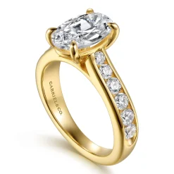 New Gabriel & Co. Olya - 14K Yellow Gold Oval Diamond Engagement Ring