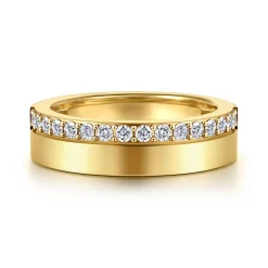 Outlet Gabriel & Co. Ophelienne - 14K Yellow Gold 5mm Diamond Anniversary Cigar Band - 0.35 ct