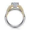 Clearance Gabriel & Co. Orleans - 14K White-Yellow Gold Round Diamond Engagement Ring