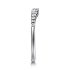 Gabriel & Co. Ostrava - Curved 14K White Gold Shared Prong Diamond Wedding Band - 0.25 ct