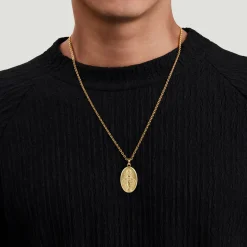 Discount Gabriel & Co. Oval 14K Yellow Gold Virgin Mary Pendant