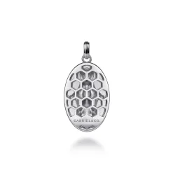 Sale Gabriel & Co. Oval 925 Sterling Silver Virgin Mary Pendant with Twisted Rope Frame