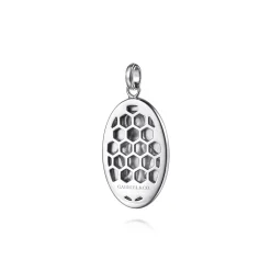 Online Gabriel & Co. Oval 925 Sterling Silver Virgin Mary Pendant with Black Spinel Frame