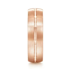 New Gabriel & Co. Owen - 14K Rose Gold 6mm - Men's Wedding Band in Satin Finish