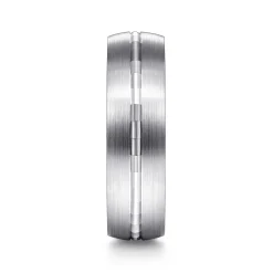 New Gabriel & Co. Owen - 14K White Gold 6mm - Men's Wedding Band in Satin Finish
