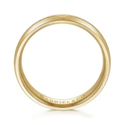 Gabriel & Co. Owen - 14K Yellow Gold 6mm - Men's Wedding Band in Satin Finish