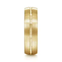 Gabriel & Co. Owen - 14K Yellow Gold 6mm - Men's Wedding Band in Satin Finish