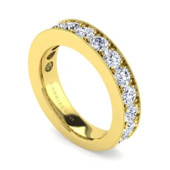 Hot Gabriel & Co. Padua - 14K Yellow Gold Micro Pave Set Diamond Anniversary Band - 2 ct