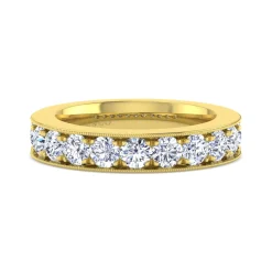 Hot Gabriel & Co. Padua - 14K Yellow Gold Micro Pave Set Diamond Anniversary Band - 2 ct