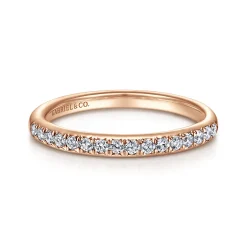 Sale Gabriel & Co. Panama - 14K Rose Gold Round 16 Stone Diamond Wedding Band - 0.25 ct