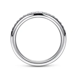Best Gabriel & Co. Panama - 14K White Gold Round 16 Stone Diamond Wedding Band - 0.25 ct