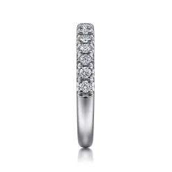 Best Gabriel & Co. Panama - 14K White Gold Round 16 Stone Diamond Wedding Band - 0.45 ct