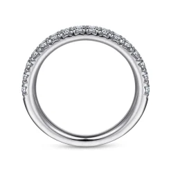 Best Gabriel & Co. Panama - 14K White Gold Round 16 Stone Diamond Wedding Band - 0.45 ct