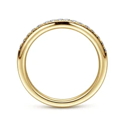 Gabriel & Co. Panama - 14K Yellow Gold Round 16 Stone Diamond Wedding Band - 0.25 ct