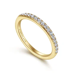 Gabriel & Co. Panama - 14K Yellow Gold Round 16 Stone Diamond Wedding Band - 0.25 ct