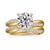 Gabriel & Co. Panelope - 14K Yellow Gold Twisted Round Diamond Engagement Ring